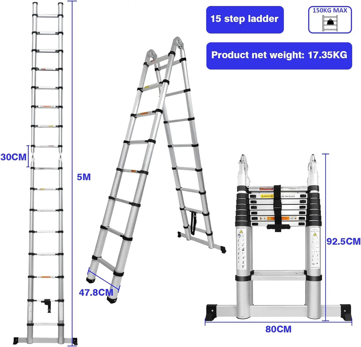 DayPlus Multi-Purpose Folding Telescopic Ladder