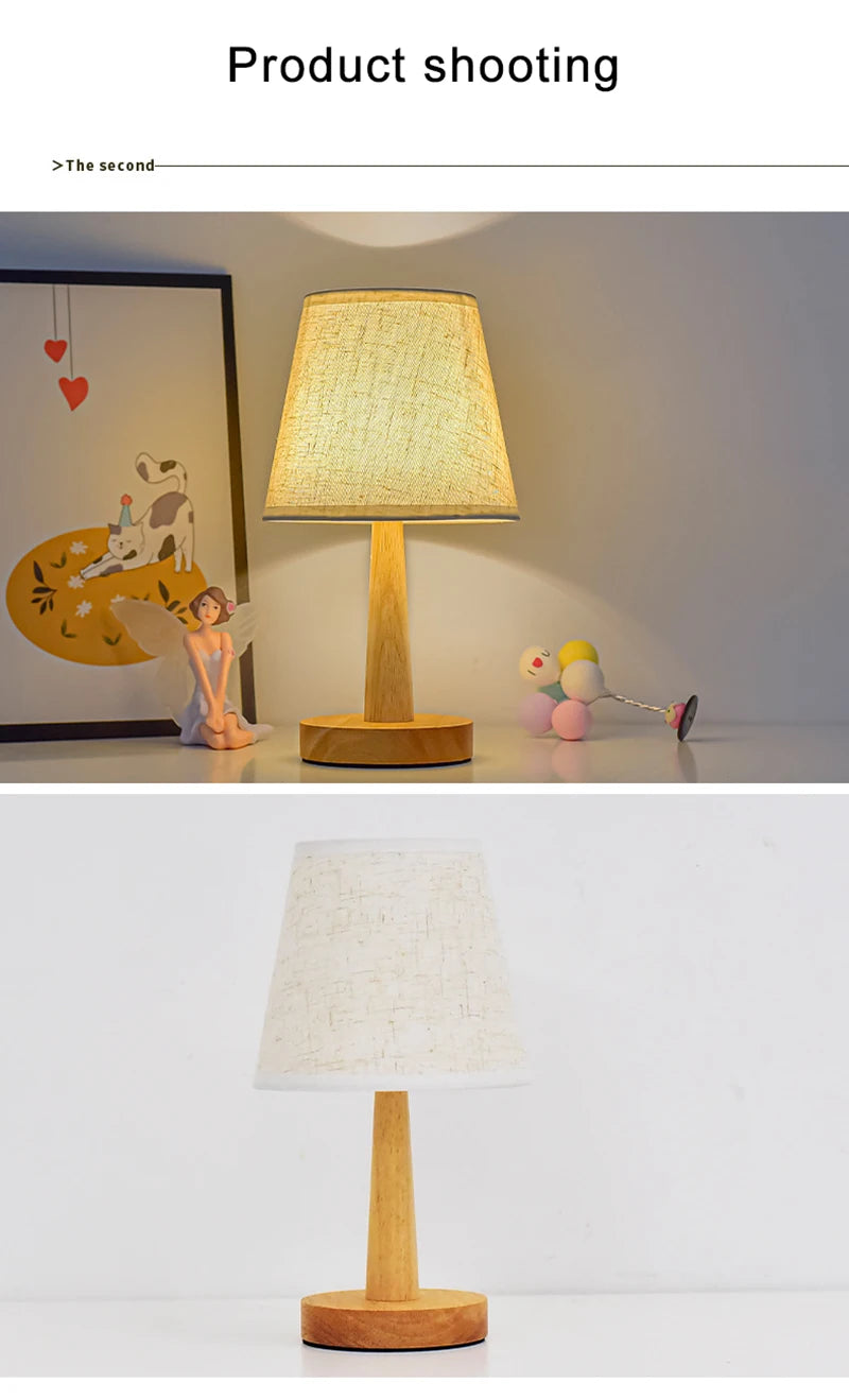 LED Desk Lights Japanese Style Interior Lighting Fixture Living Bedroom Room Bedside Night Desktop Decoration Retro Table Lamp