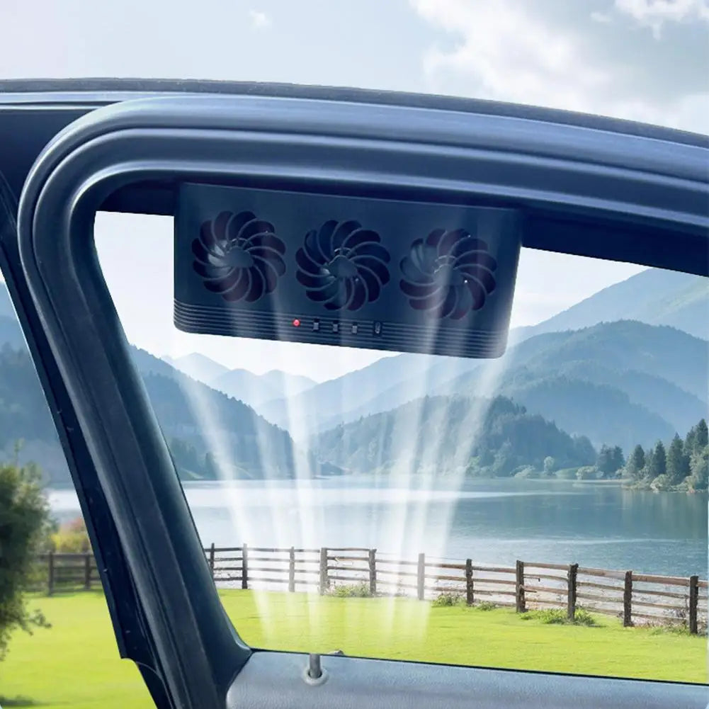 Solar-Assisted Car Window Ventilation Fan