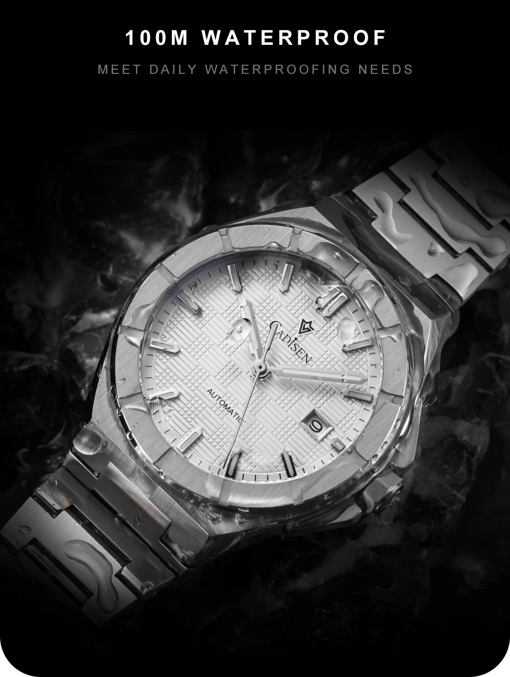 CADISEN C8242 Men’s Automatic Watch with Textured Dial