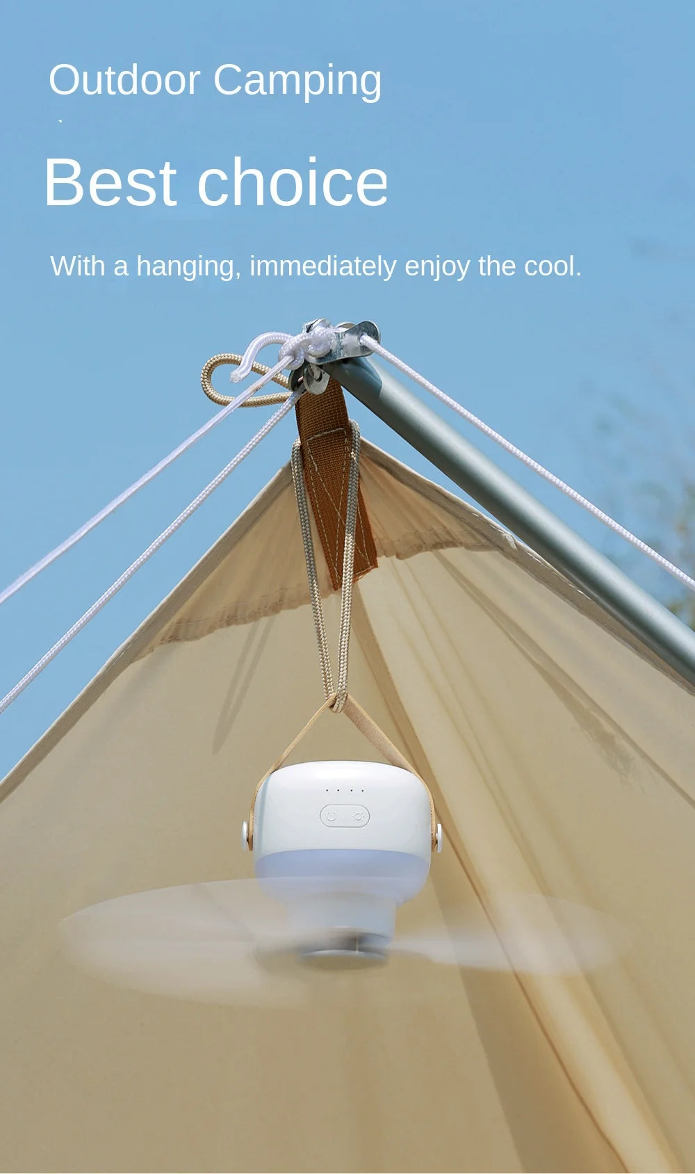 Portable Rechargeable Fan with LED Light & Remote