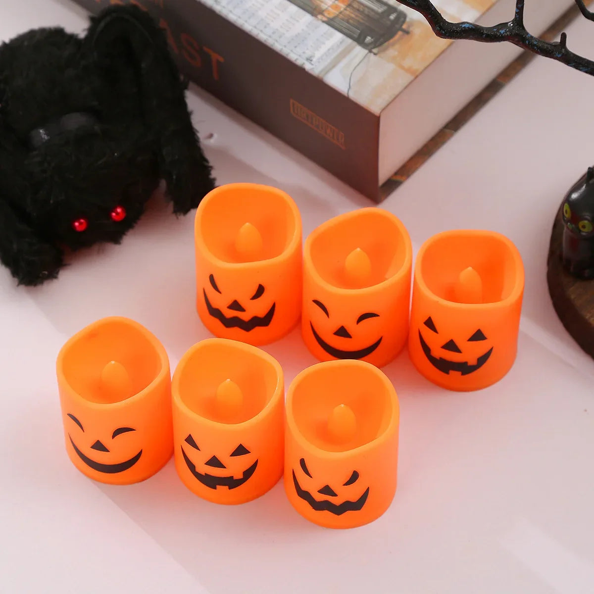 Halloween Jack-o’-Lantern LED Candles – 6-Piece Set