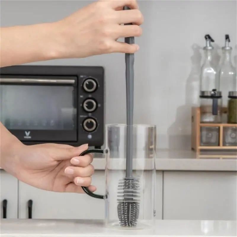 Long-Handle Silicone Bottle & Cup Cleaning Brush