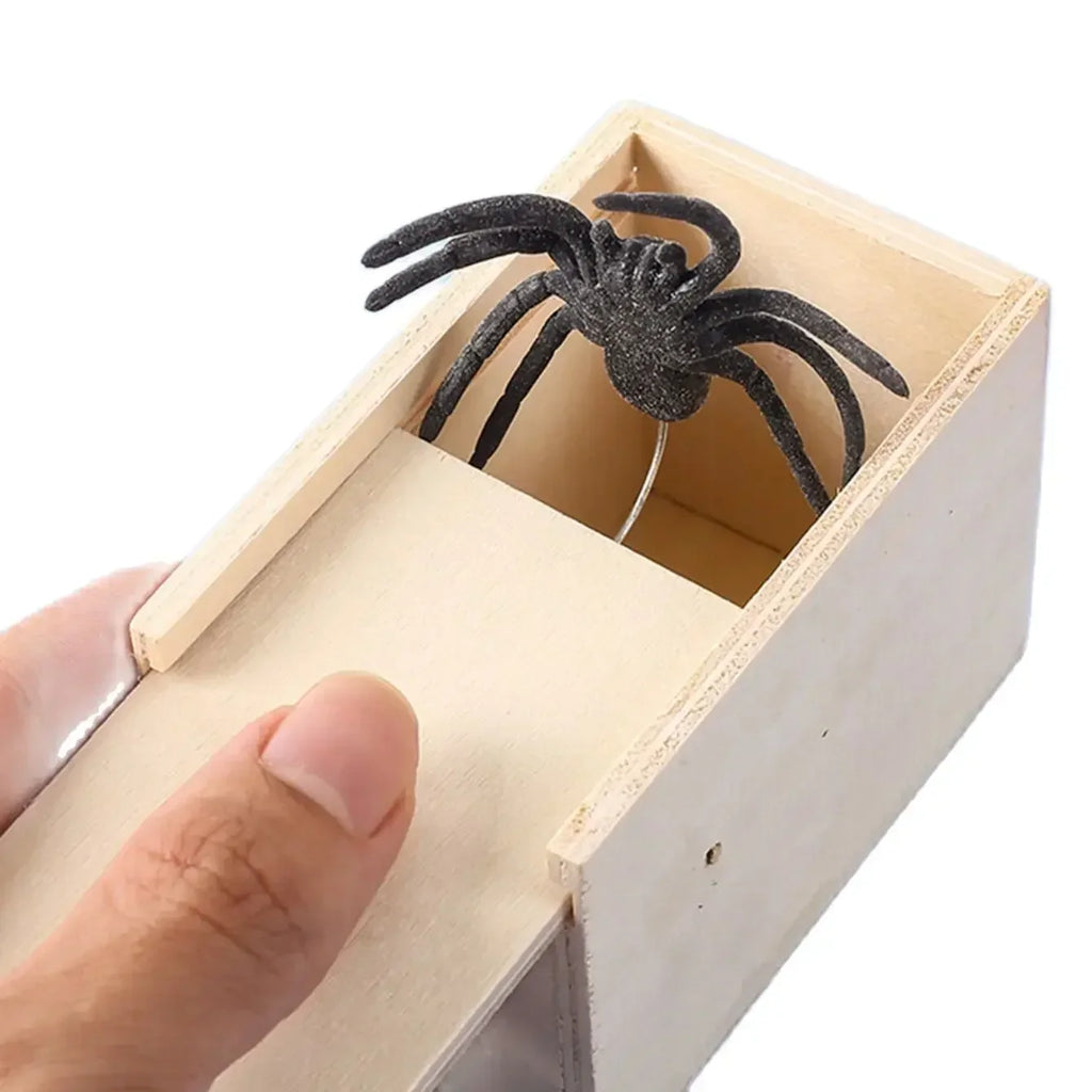 Wooden Spider Prank Box – Halloween Novelty