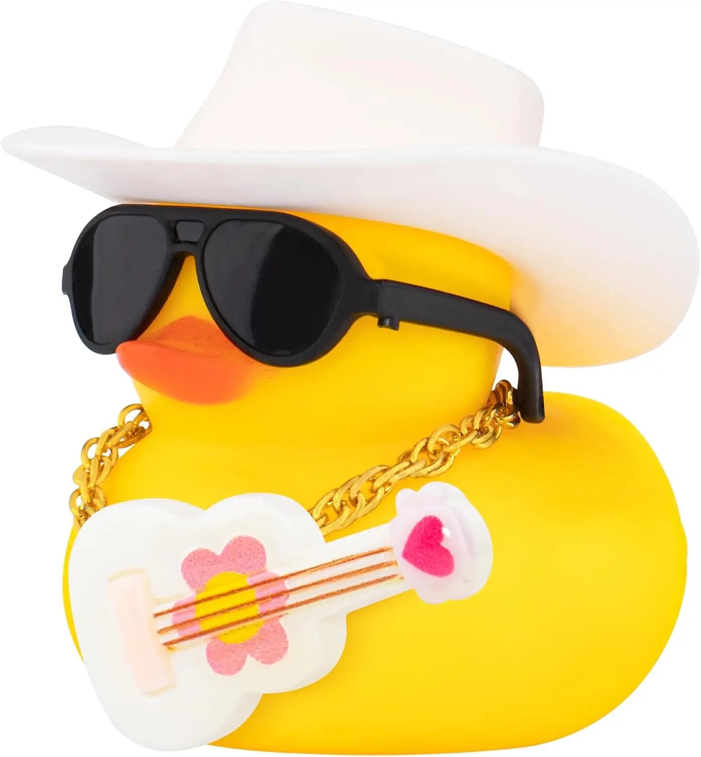 Car Dashboard Rubber Ducks, Ducky Decorations for Gag Car Ornament Cute Duck with Cowboy Hat,