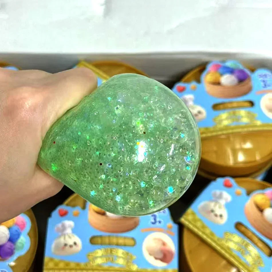 Dumpling Pressure Dumpling Squishies Cute Colorful Bun Toy Slow Rising Stress Relief Fidget Toy for Kids Adults Anti-Anxiety Toy