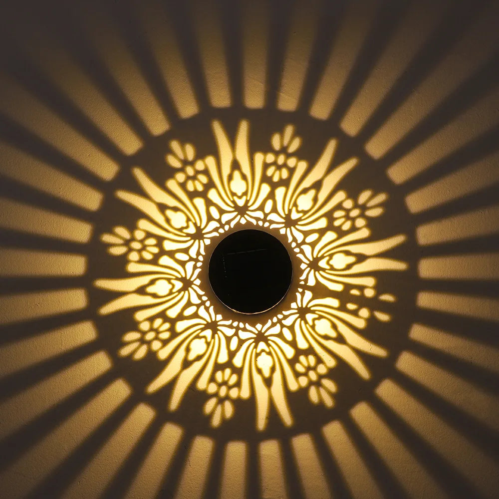 Solar Mandala Fence Wall Lights Garden Decoration  Party Courtyard Decoration Solar Garden Light Garden Patio Walkway Decor