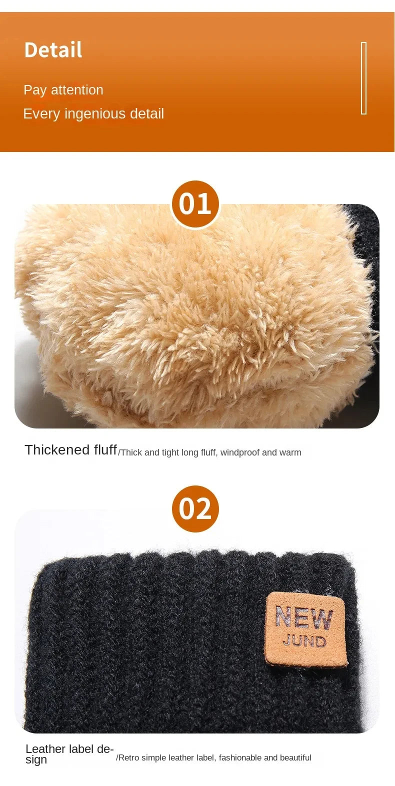 Unisex Lined Knit Winter Gloves