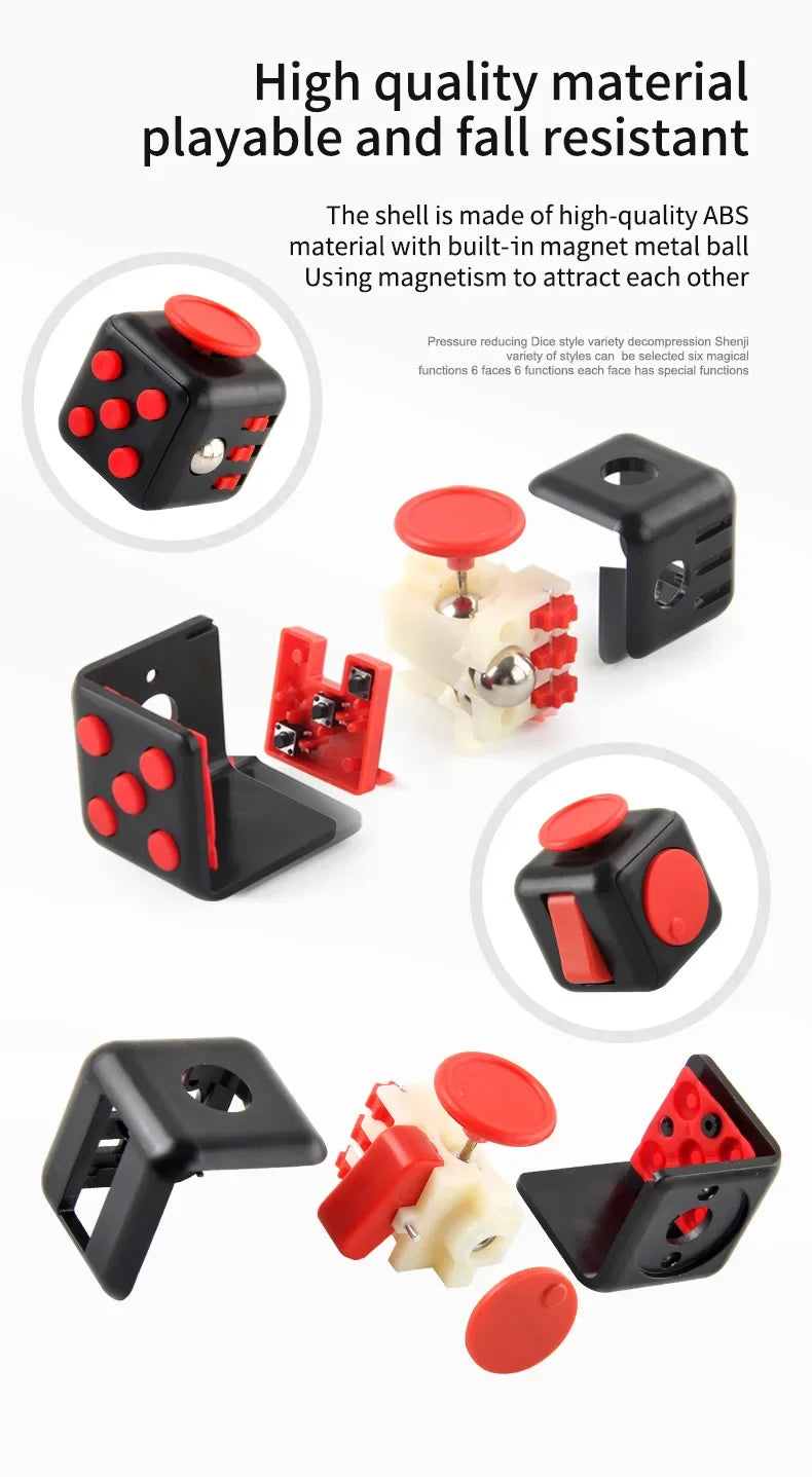 Solid Color Fidget Decompression Dice for Release Stress Autism Anxiety Relieve Adult Kids Stress Relief Anti-Stress Fingertip