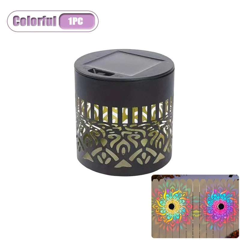 1/4pcs Solar Powered Flower Wall Lamp Sunflower Design Mandala Pattern Outdoor Waterproof Garden Decor for Fence Patio