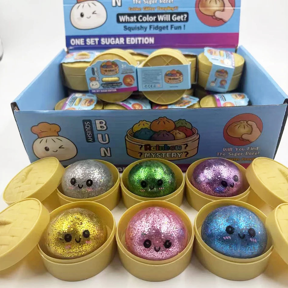 Mini Glitter Dumpling Squishy – Random Assortment