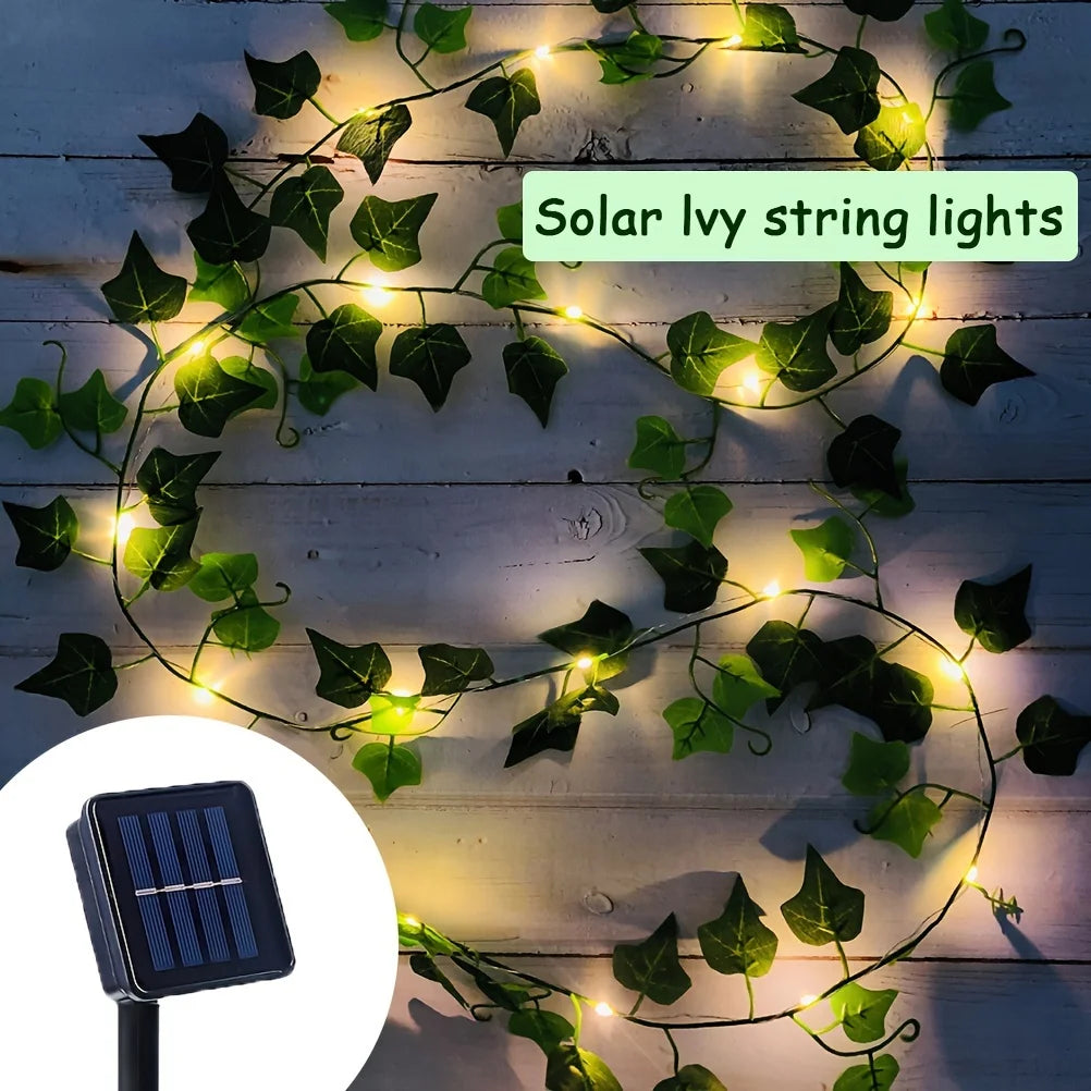 5M 50LED Rose Vine String Lights Solar Powered Artificial Flower Fairy Light for Garden Patio Bedroom Wedding Christmas Decor