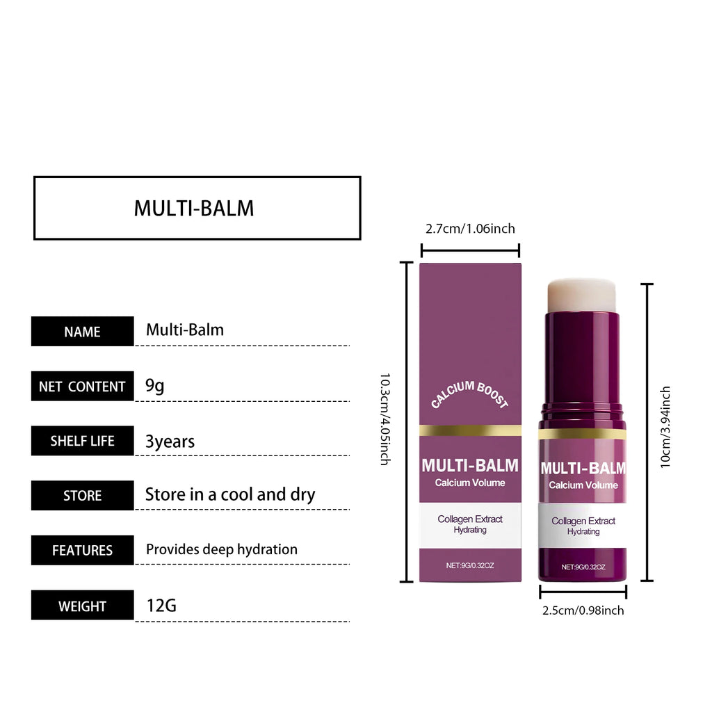 Korean Calcium Volume Multi Balm Stick - Hydrating & Firming Stick  Anti-Wrinkle Care Collagen Infused Pre-Makeup Moisturizer