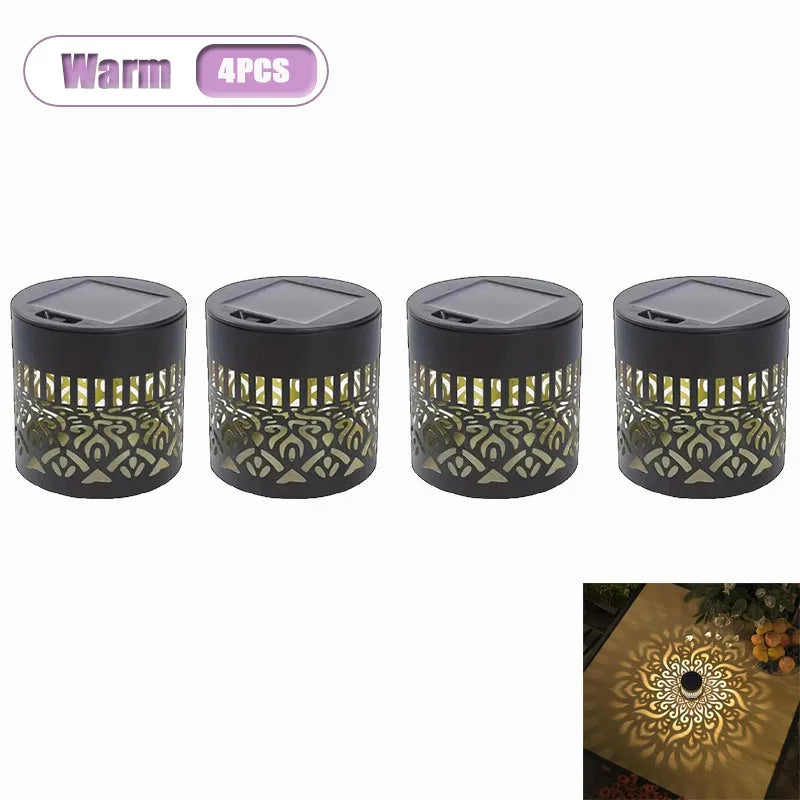 1/4pcs Solar Powered Flower Wall Lamp Sunflower Design Mandala Pattern Outdoor Waterproof Garden Decor for Fence Patio