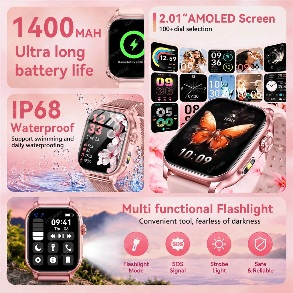Bluetooth Calling Smartwatch with LED Flashlight