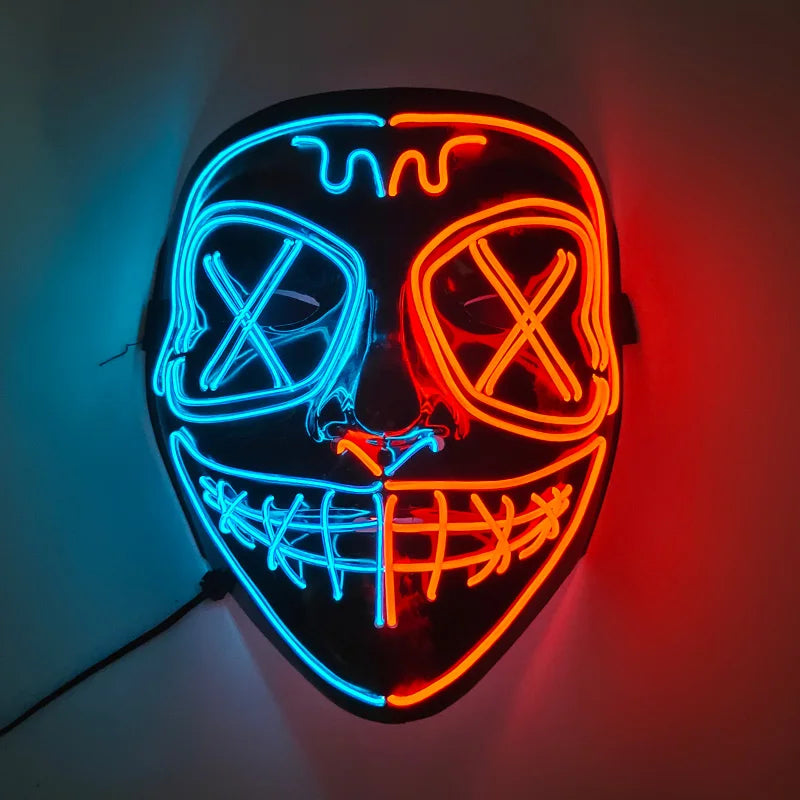 EL Light-Up Halloween Mask – 3 Lighting Modes