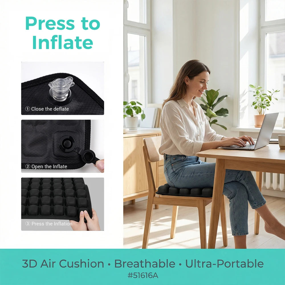 49-Cell Honeycomb Air Seat Cushion – Breathable Pressure Relief for Office, Home & Outdoor Use