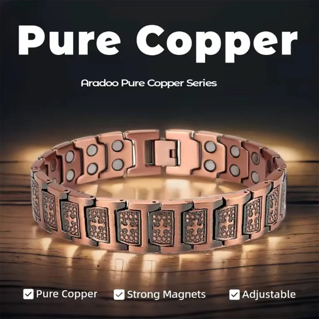Men’s Vintage-Style Copper-Tone Link Bracelet