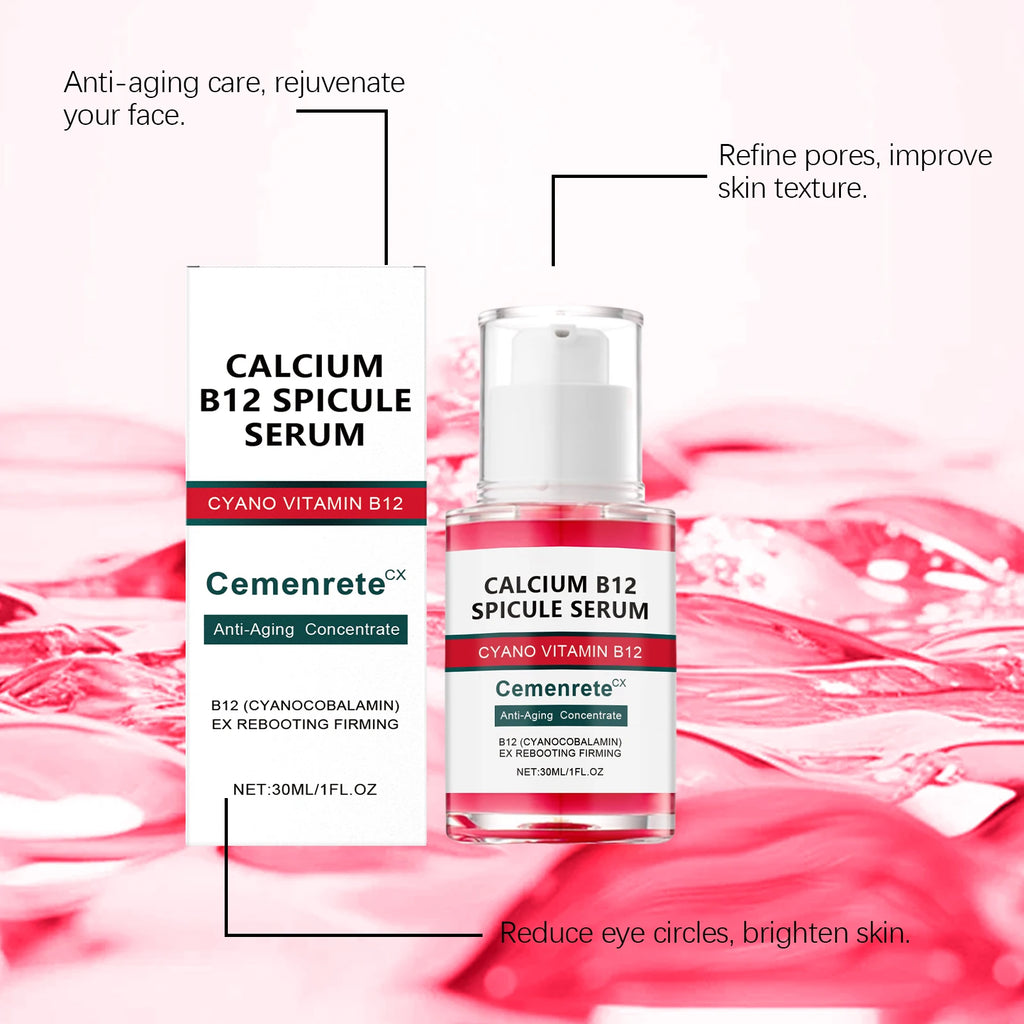 Calcium Anti-Aging Skincare Set – B12 Spicule Serum, Eye Patches & Multi Balm, Fades Fine Lines & Dark Circles