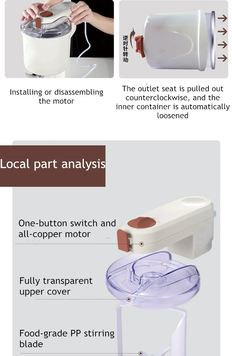Mini Soft Ice Cream Machine – 1L Home Ice Cream Maker, Simple One-Button Operation, Makes ~8 Cones, CE Certified