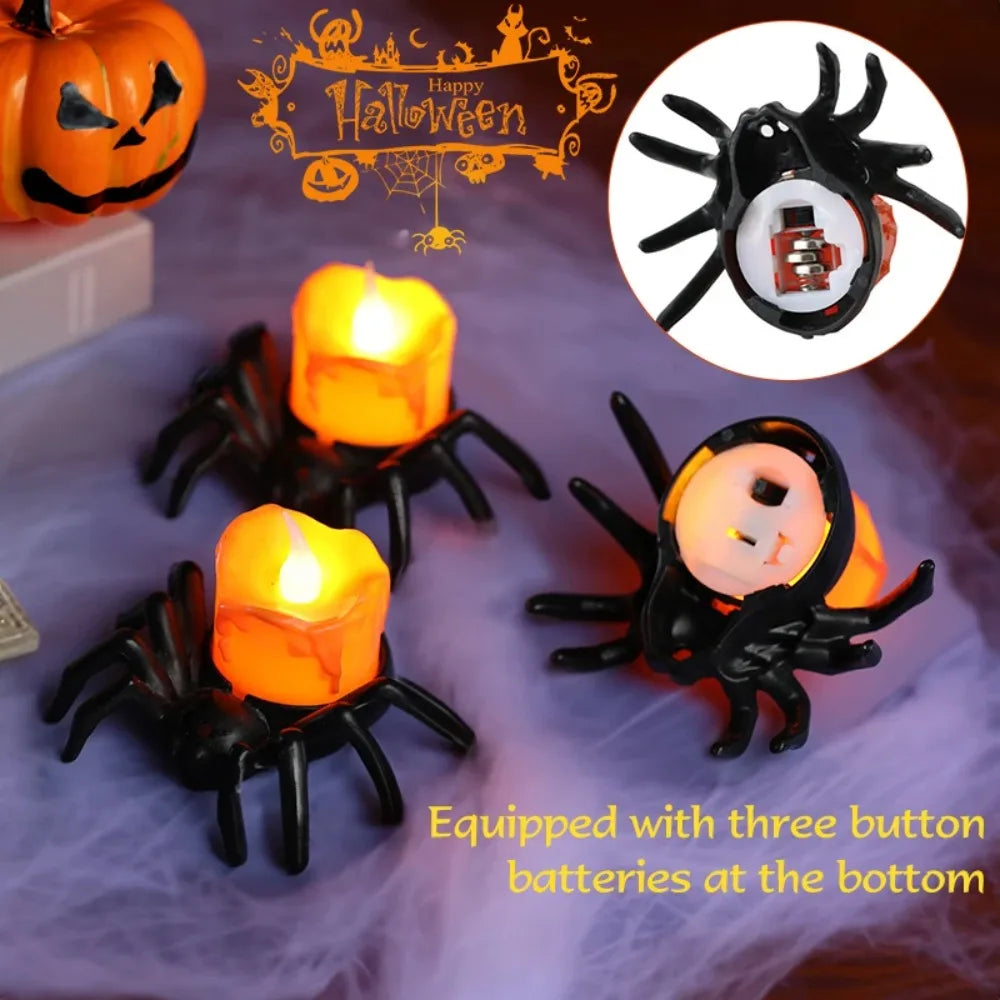 Halloween Spider LED Candle Lights – 1, 2 or 5 Pieces