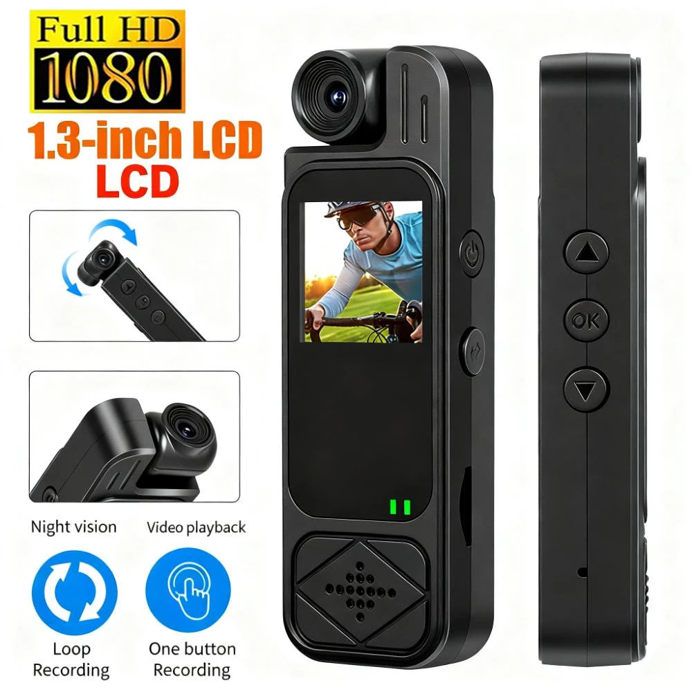 HD 1080P Camera 1.3inch Mini Action Camera Portable Small Digital Video Recorder Body Cam Infrared Night Vision Miniature Camcor