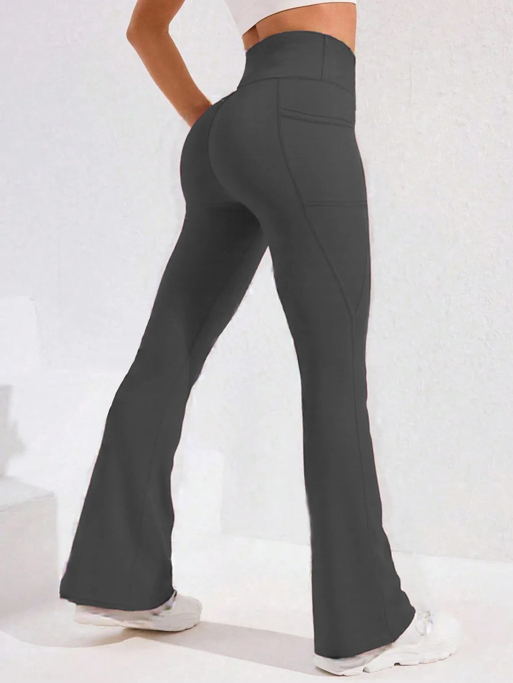 Women’s High-Waisted Flare Yoga Pants with Side Pockets