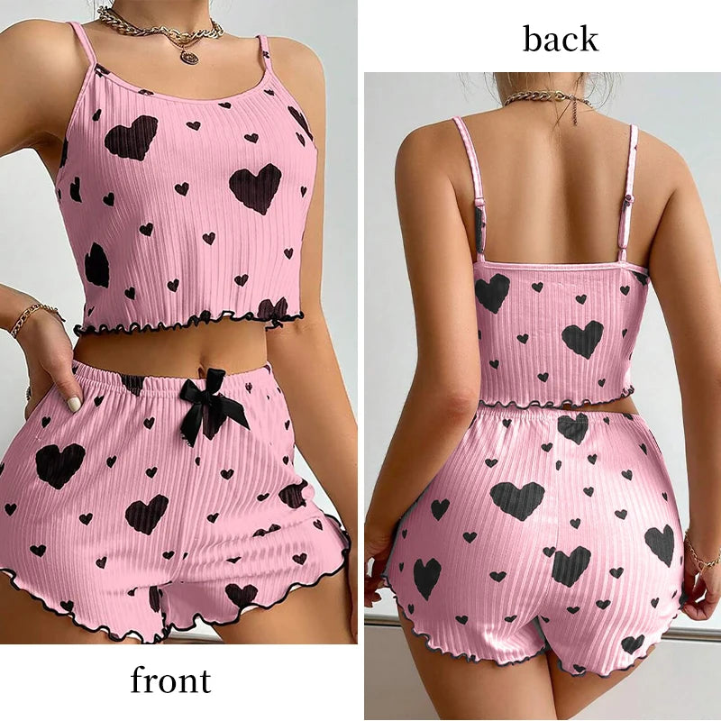Women’s Spaghetti-Strap Pajamas with Shorts