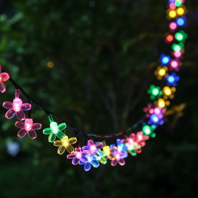 20/50/100 LEDs Solar Lichterkette Kirschblütenfee Lampe Wasserdichte Outdoor Garten Party Baum Dekoration