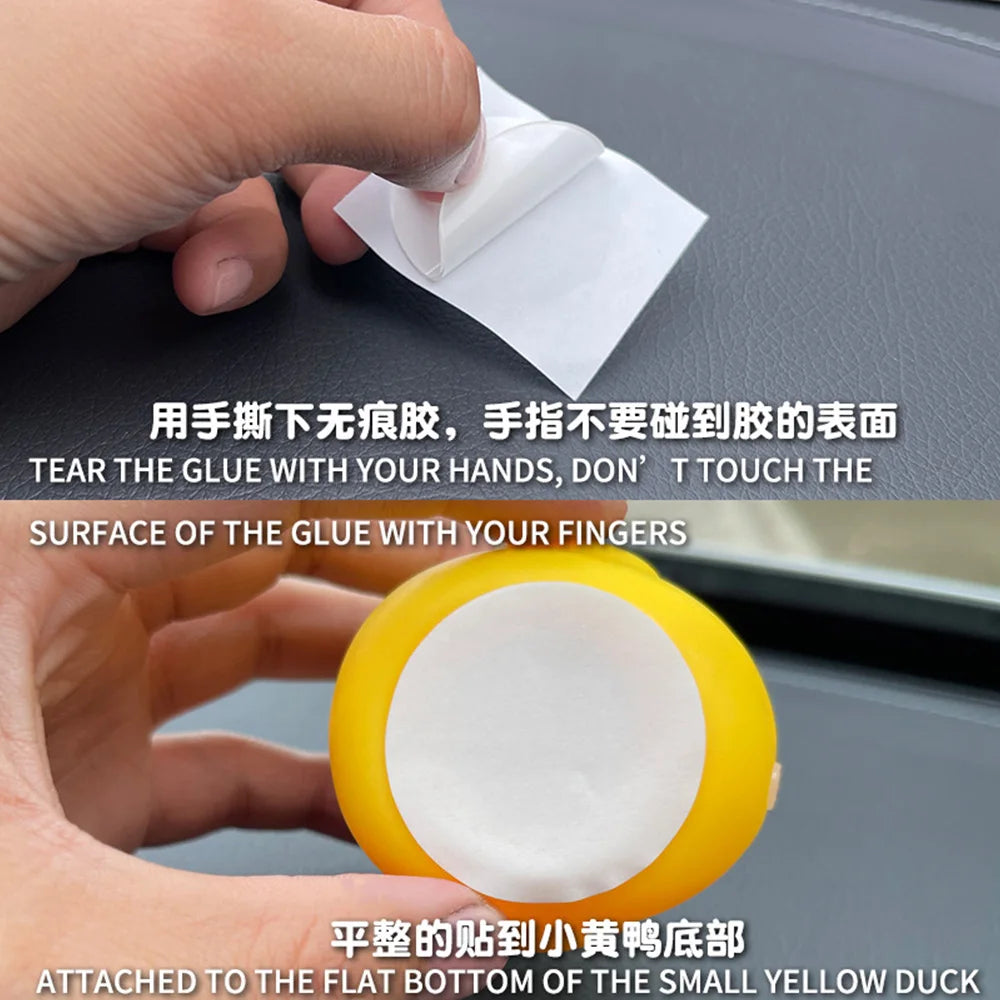 Motorcycle Cute Wind-breaking Duck Bicycle Small Yellow Duck with Helmet Airscrew Car Interior Decoration Decor Accessories