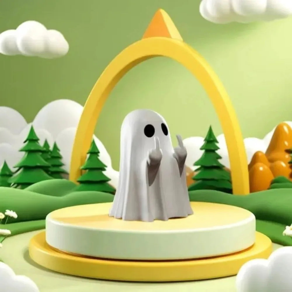 Middle-Finger Ghost Figurine – Luminous Green