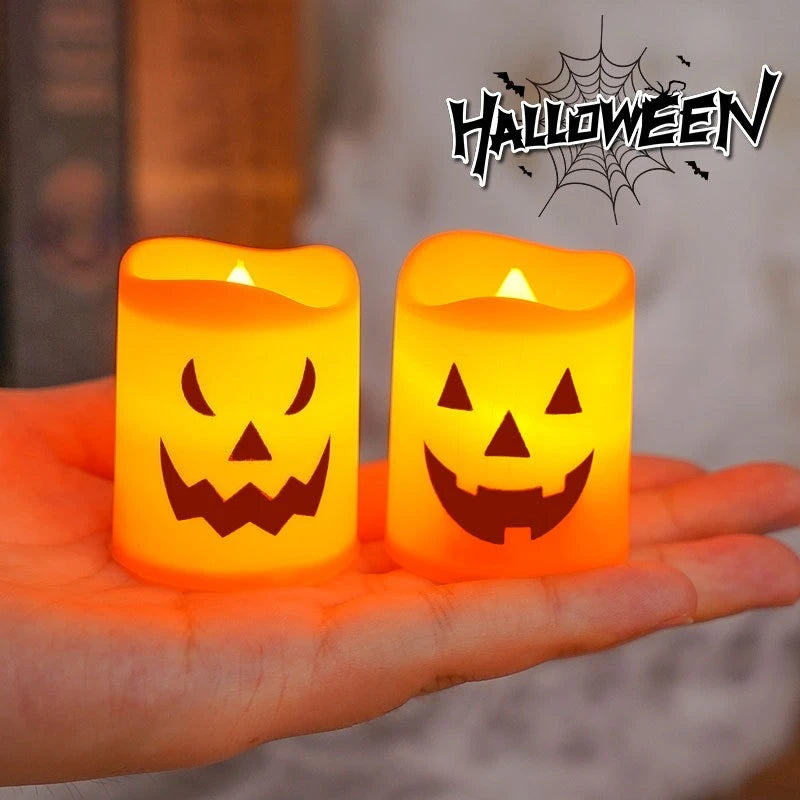 Halloween Jack-o’-Lantern LED Candles – 6-Piece Set