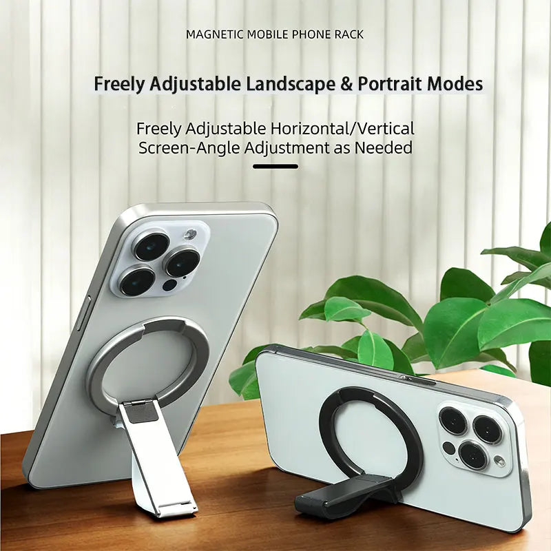Magnetic Phone Ring Holder with Folding Kickstand
