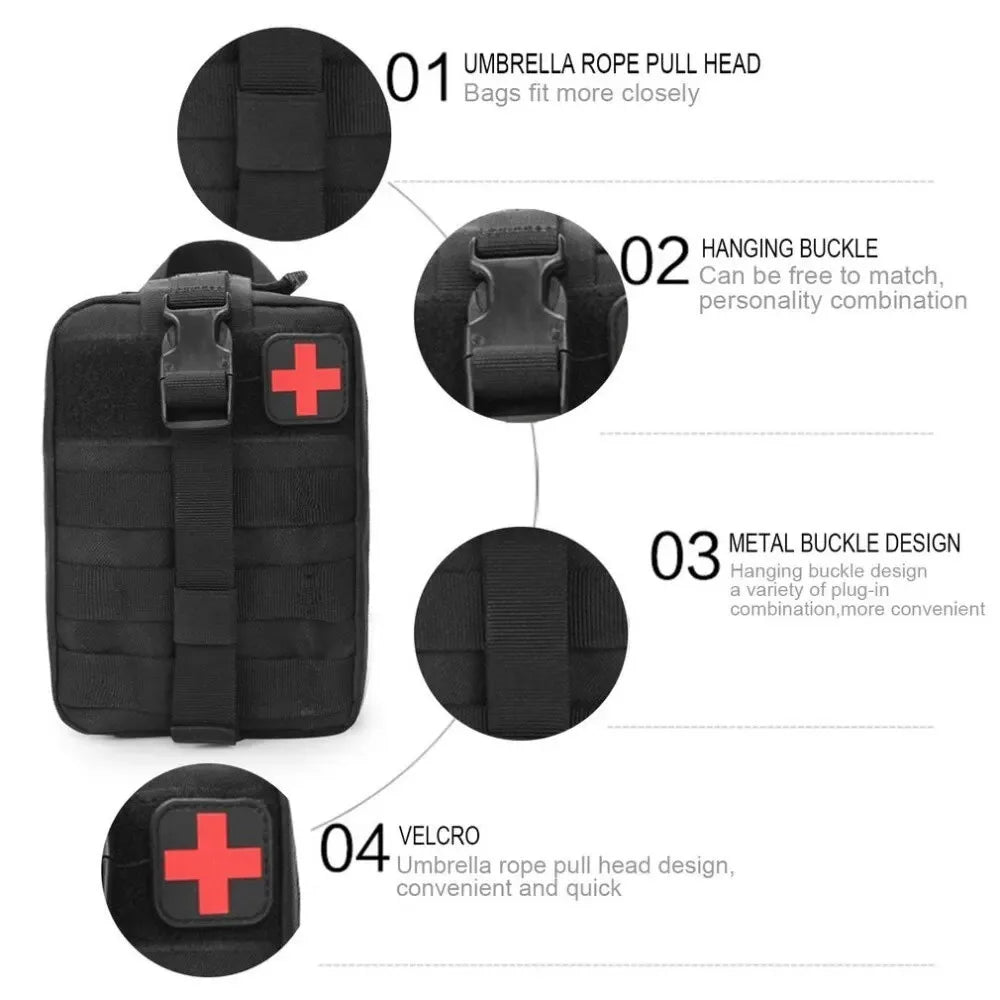 Waterproof Oxford Molle First Aid Pouch – IFAK Emergency Waist Pack for Outdoor Adventures
