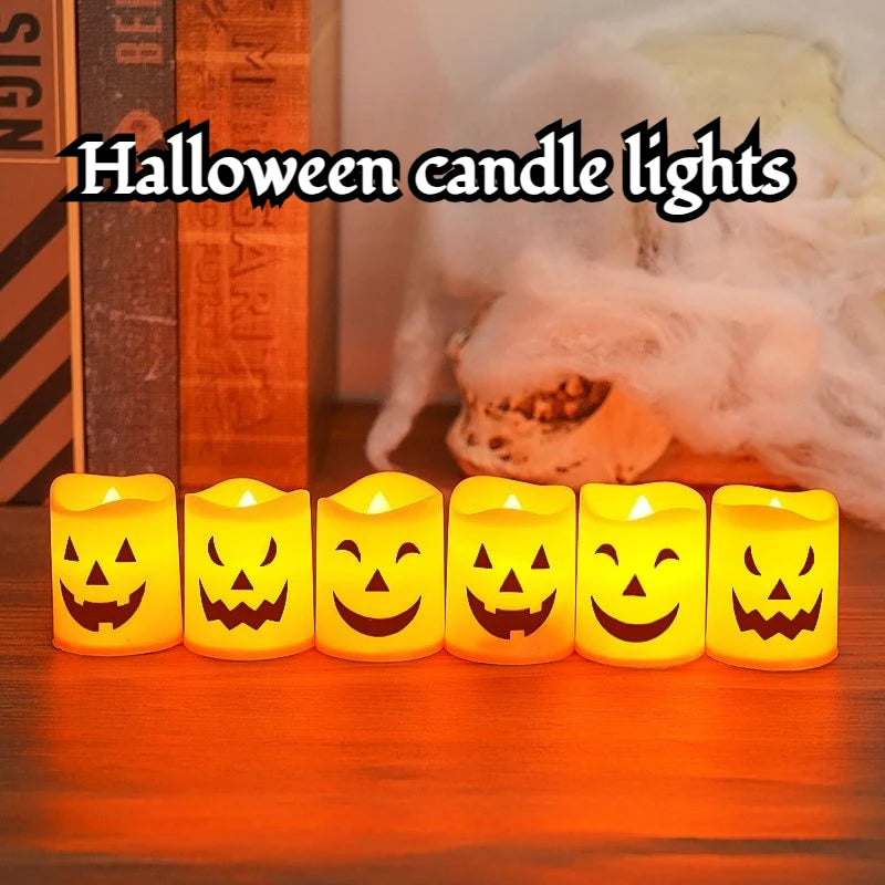 Halloween Jack-o’-Lantern LED Candles – 6-Piece Set