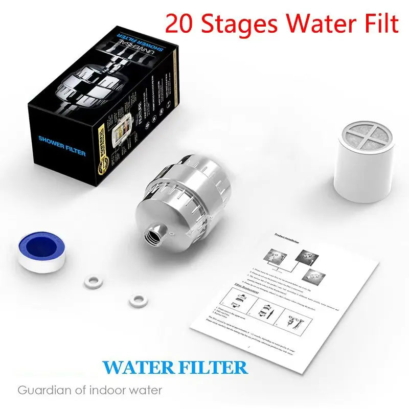 Shower Water Filter & Replacement Cartridges – Carbon, 15 & 20 Stage Options