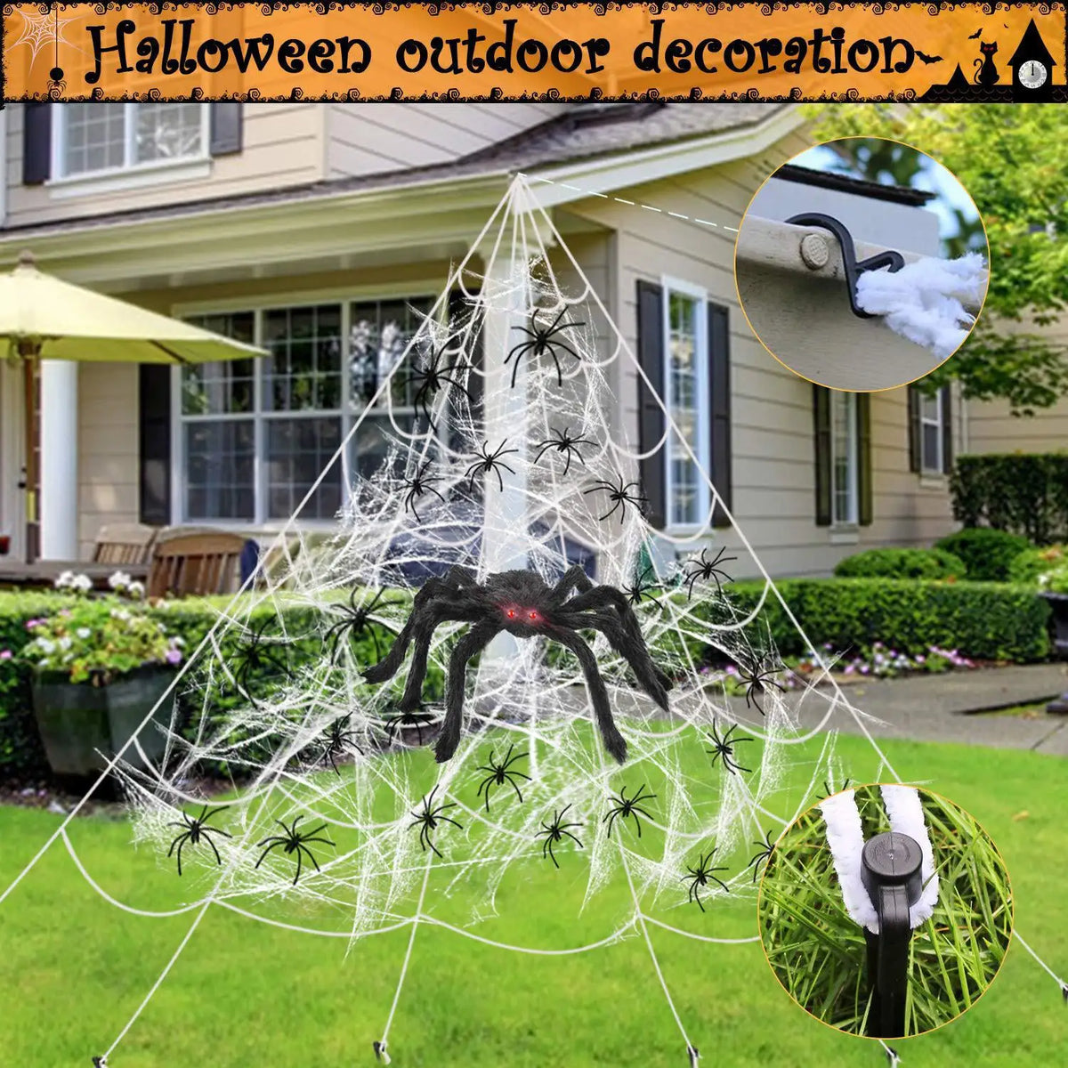 Halloween Spider & Web Decorations – Individual Options