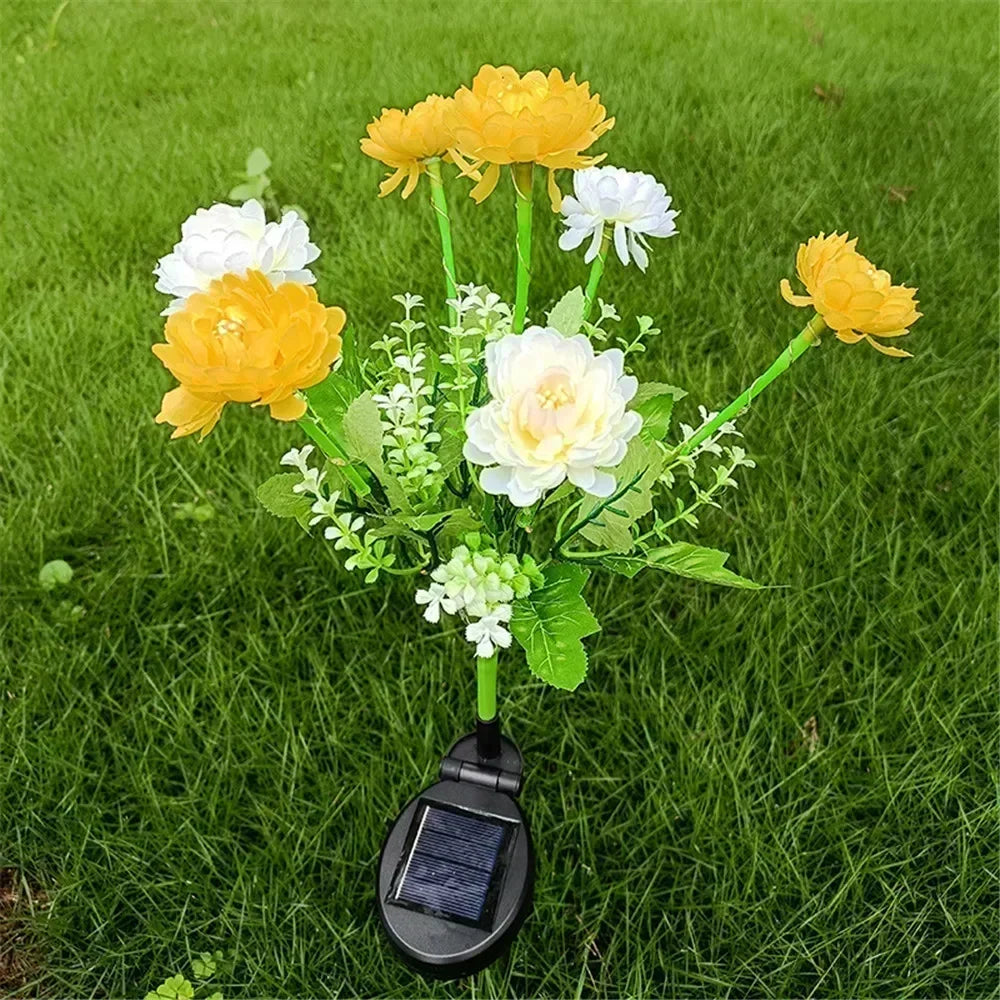 Solcellslampor Snö Lotusblomma Gräslampa Trädgårdslampa Utomhusbelysning för Gård Uteplats Blomsterfest Bröllop Födelsedagsdekoration