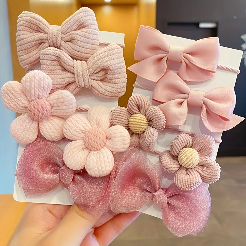 Girls’ Decorative Elastic Hair Bands – 10-Piece Set