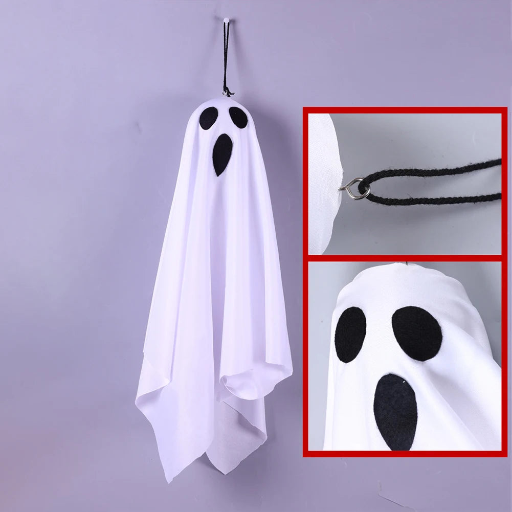 Light-Up Hanging Ghost – White or Orange Halloween Decoration