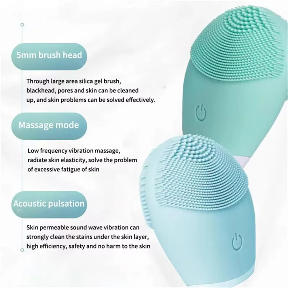 Electric Silicone Facial Cleansing Brush