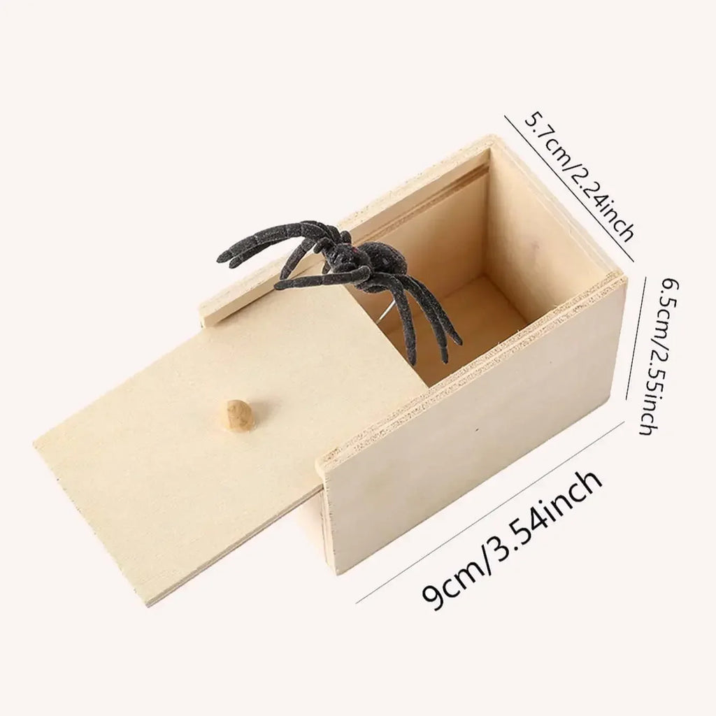 Wooden Spider Prank Box – Halloween Novelty