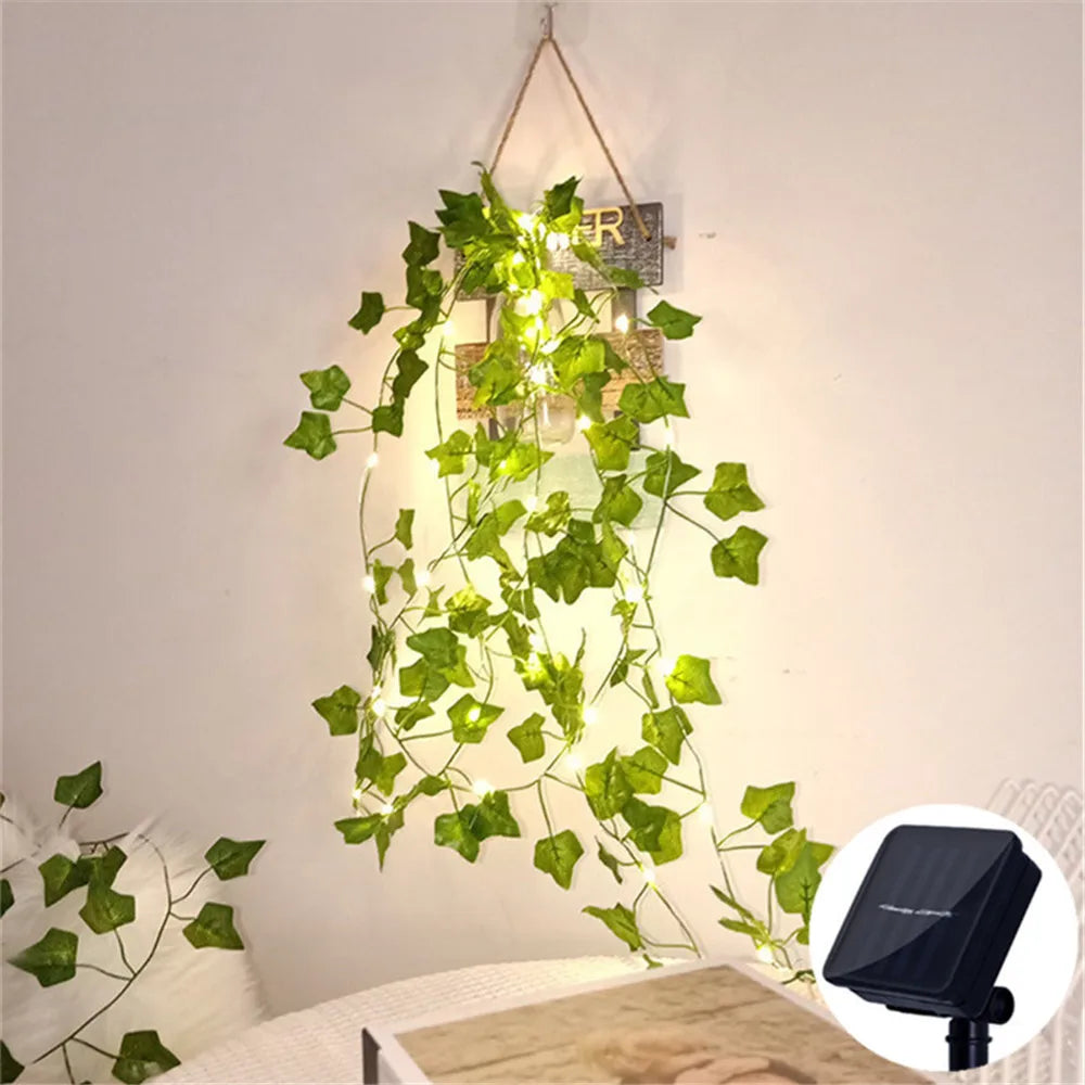 2/5/10M Solar Sunflower Light String Outdoor Fairy Lamp 8 Mode Artificial Plant Leaf for Wedding Camping Garden Fence Decoration