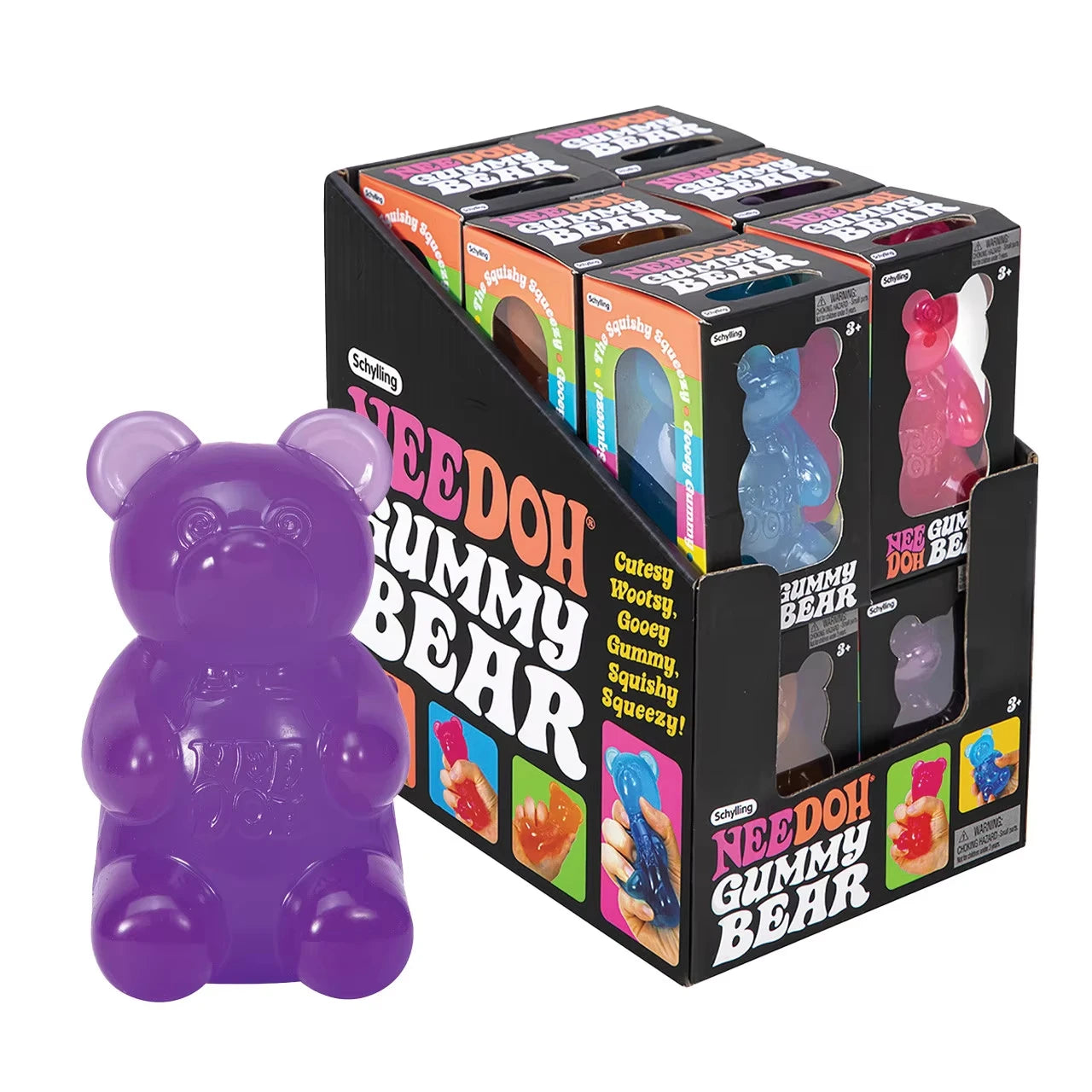 Nee Doh Cute Bear Maltose Dough Squeeze Toy Colorful Sensory Fidget Toy Stress Relief Desktop Decor Gift