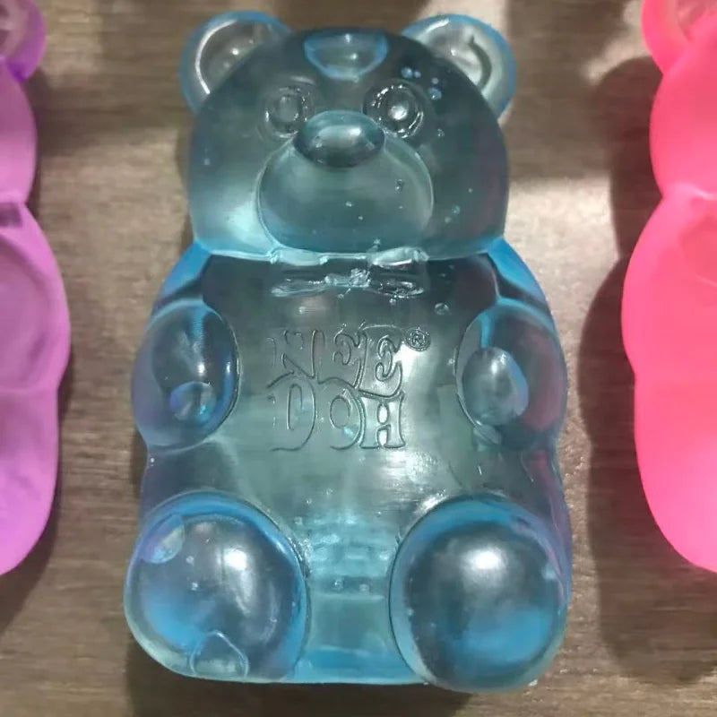 Nee Doh Cute Bear Maltose Dough Squeeze Toy - Colorful Sensory Fidget Toy & Desk Decor Gift