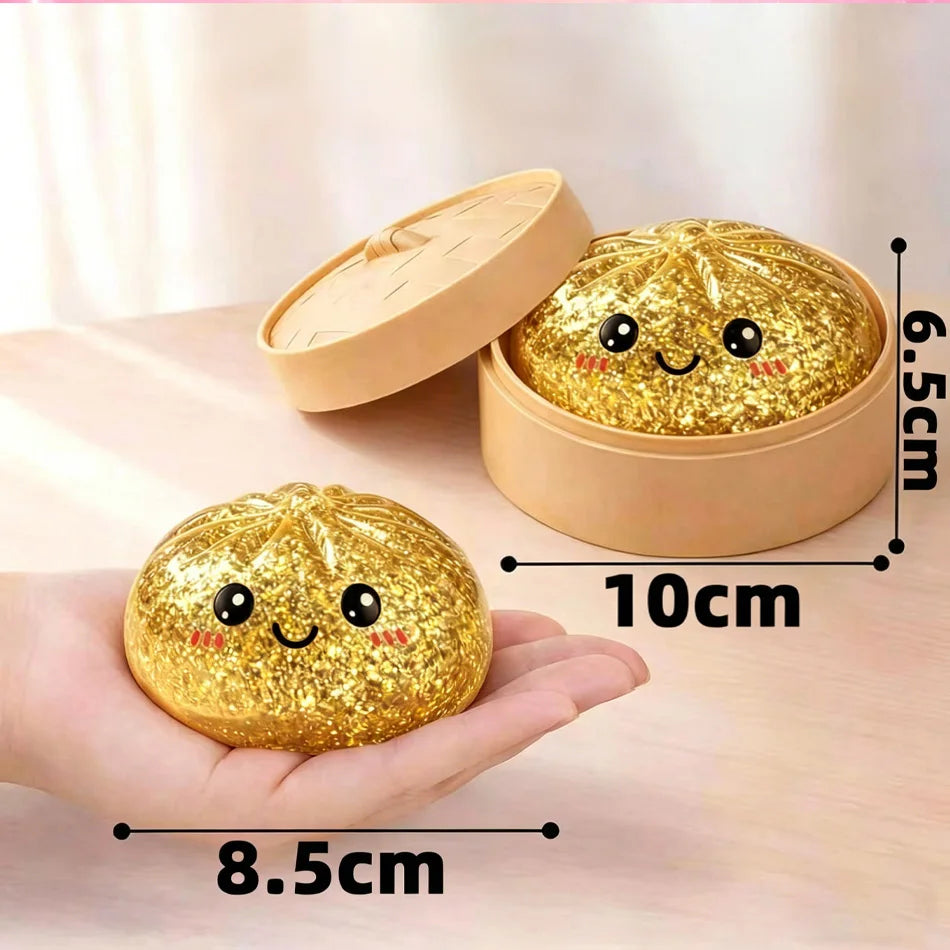 Bunte 6 Arten Glitter Knödel Squishy mit Box Knödel Sensorisches Quetschspielzeug zur Stresslinderung Spielzeuge