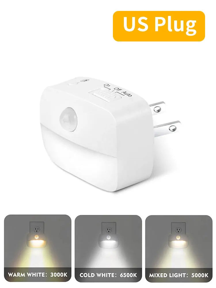 Plug-In Motion-Sensor LED Night Light – US or EU Plug