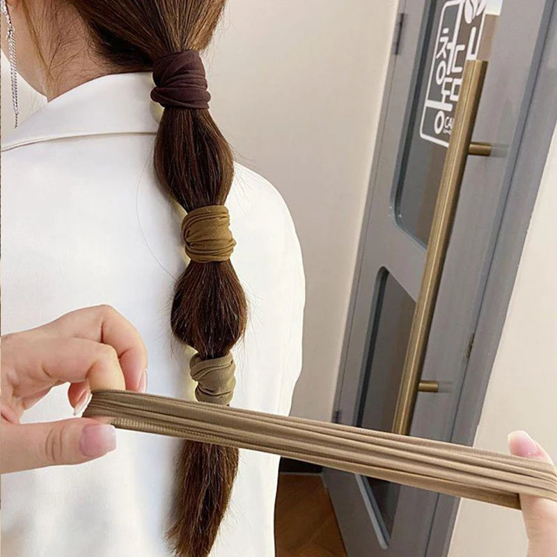 Wide Elastic Hair Ties – Solid & Mixed Colors