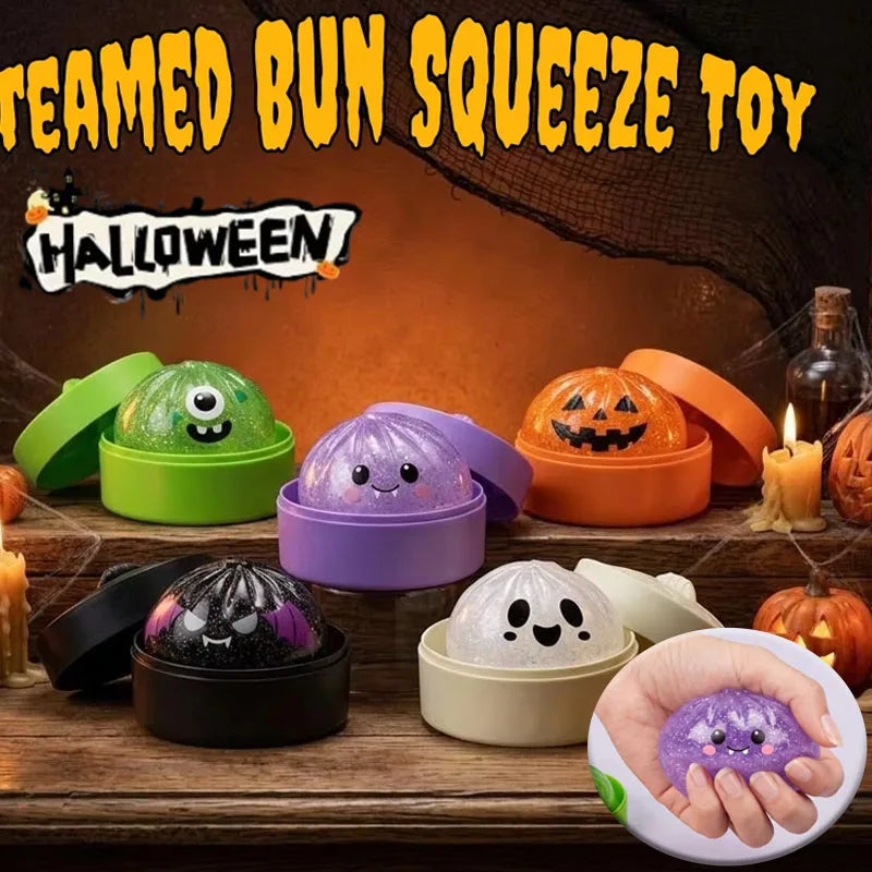 Halloween Steamed Bun Squishy - Single Piece, Slow Rebound Sensory Fidget Toy, 5 Colors