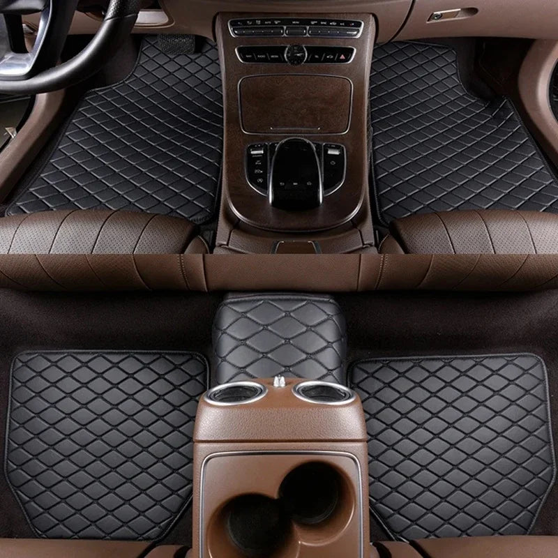 Diamond-Pattern Car Floor Mats – 5-Piece Set